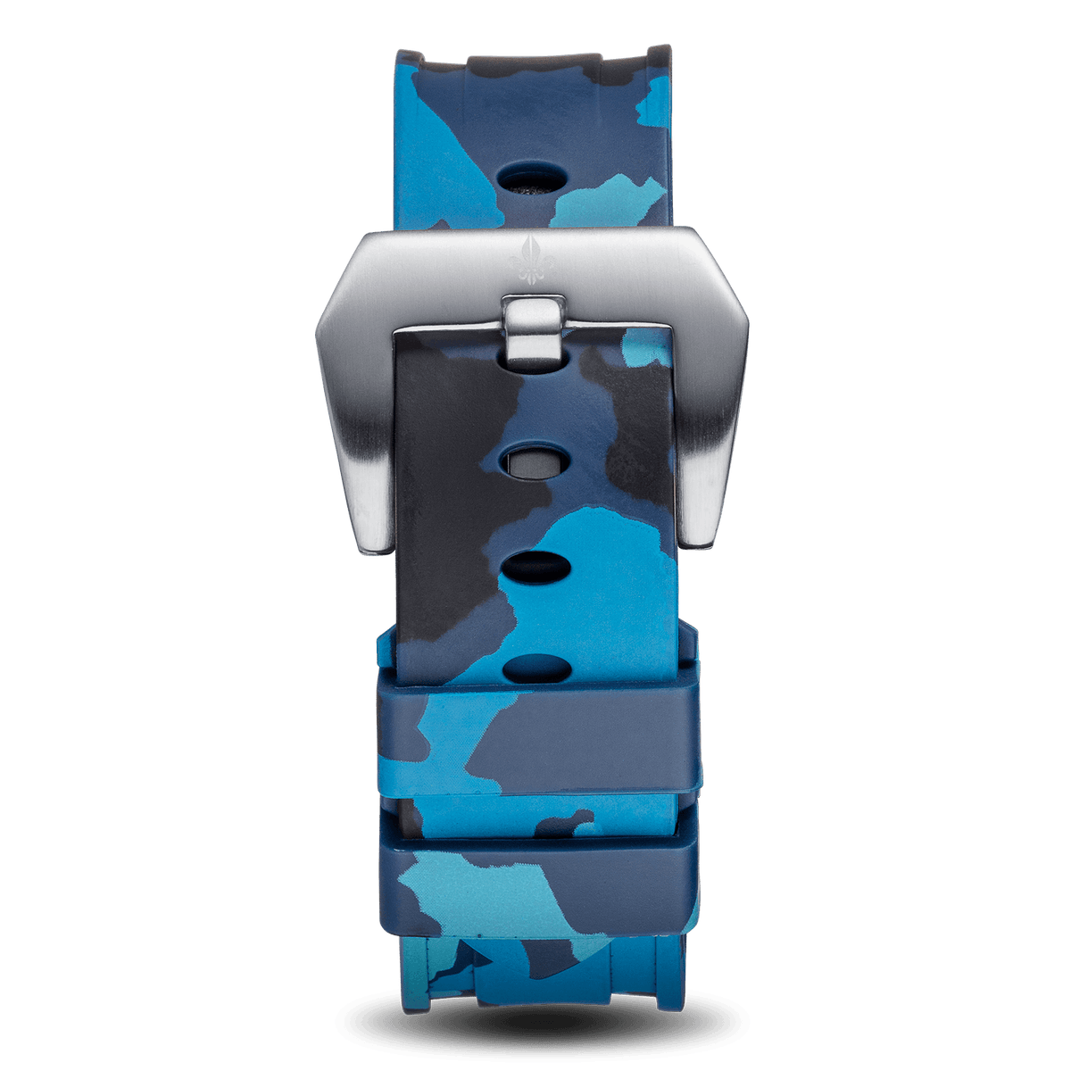 Blue Camo Strap With Silver Buckle, Ralph Christian watch strap