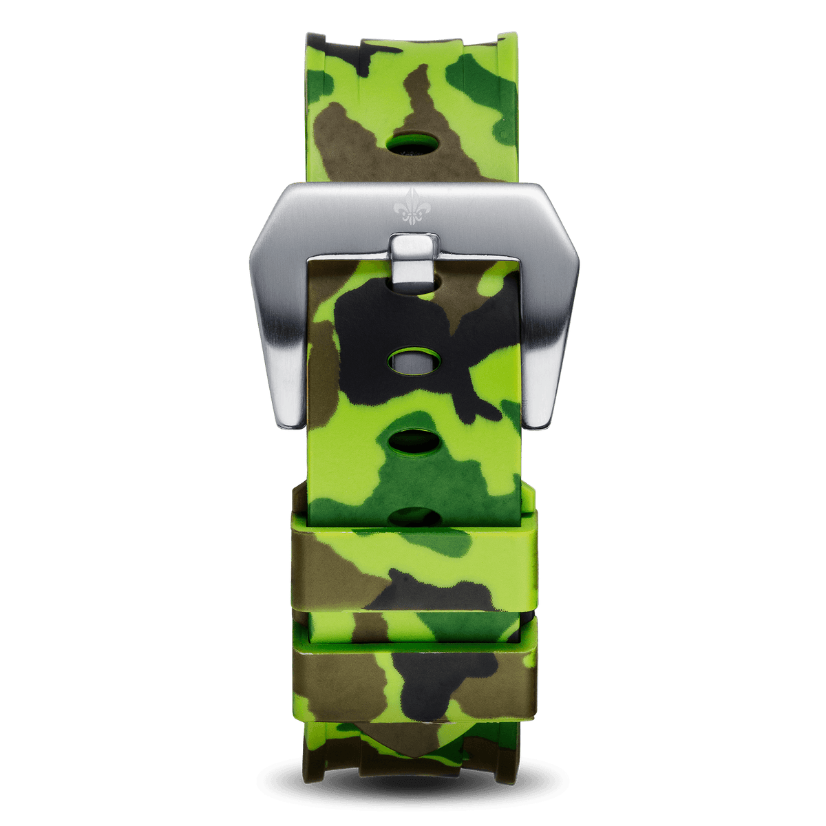 Green Camo Strap With Silver Buckle, Ralph Christian watch strap