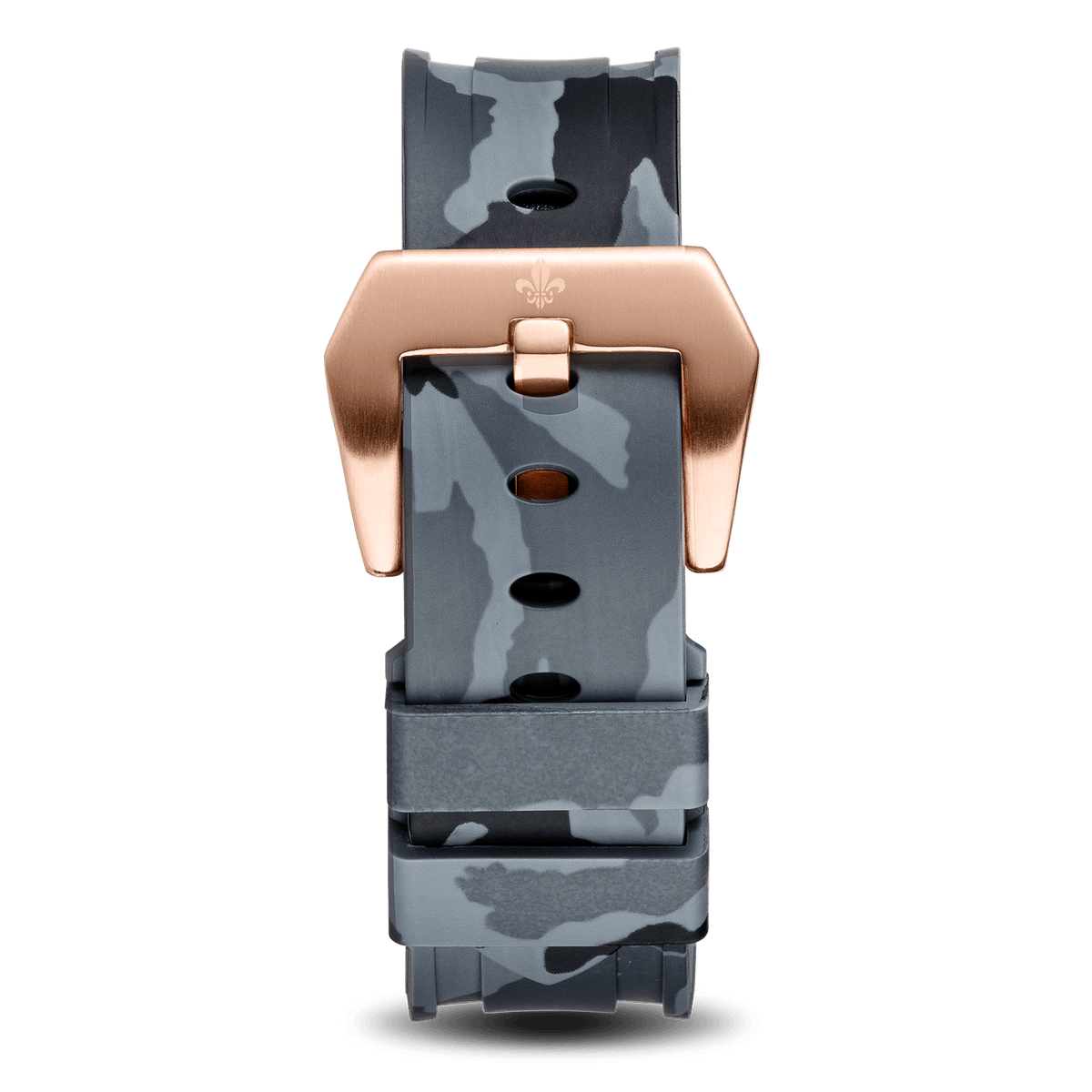Grey Camo Strap With Rose Gold Buckle, Ralph Christian watch strap