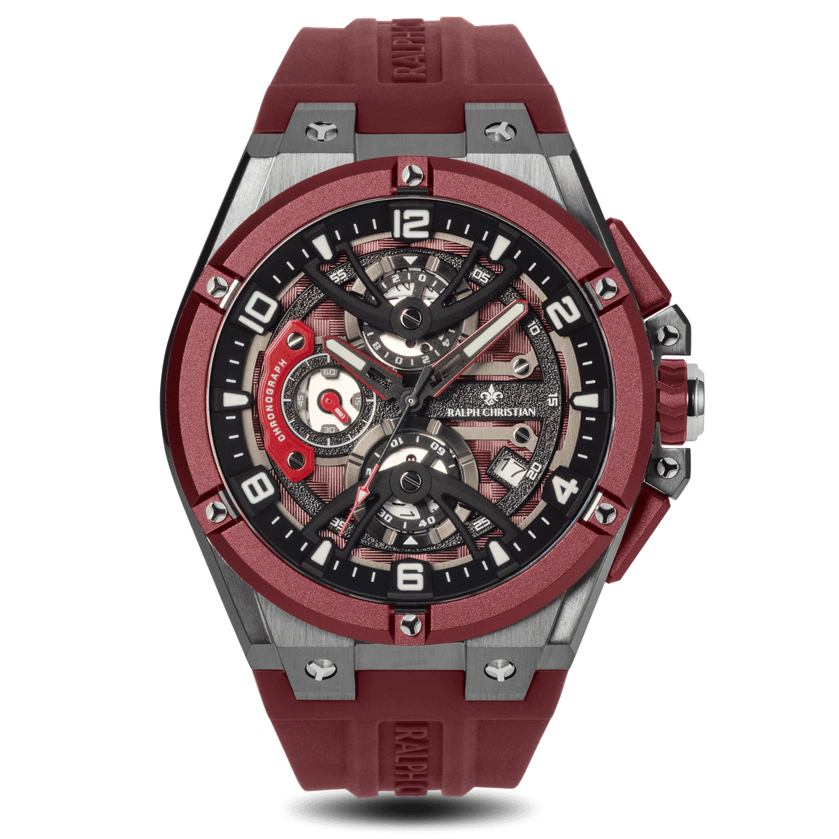 The Apex Chrono - Crimson Steel, Ralph Christian chronograph watch