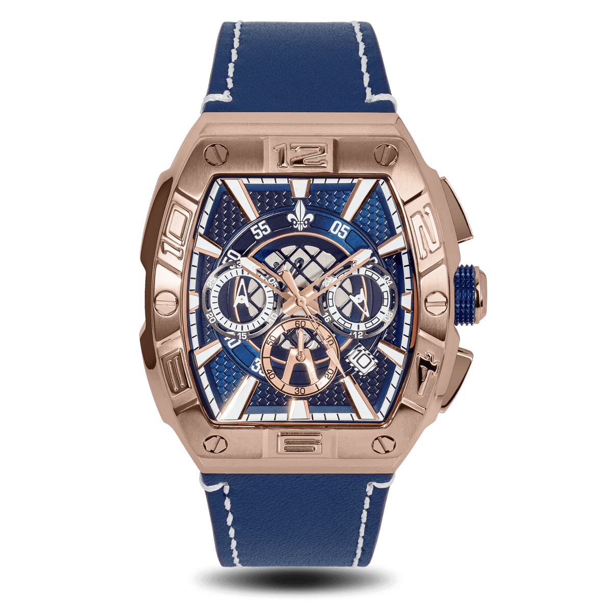 The Intrepid Chronograph - Rose Gold / Blue, Ralph Christian watch