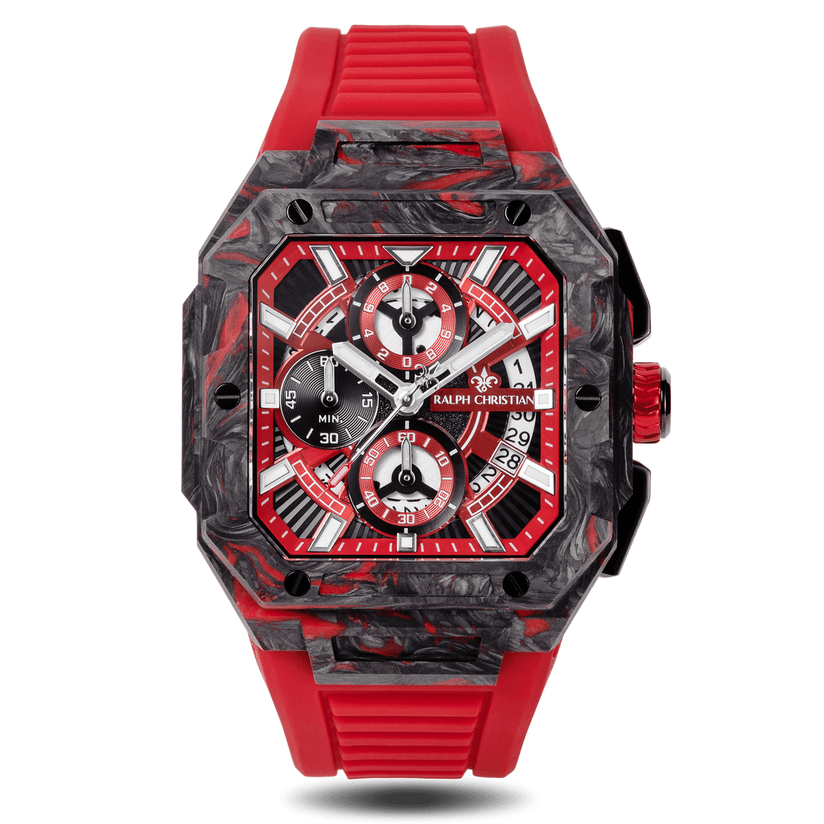 The Vanguard Carbon Chrono - Crimson Ember, Ralph Christian chronograph watch