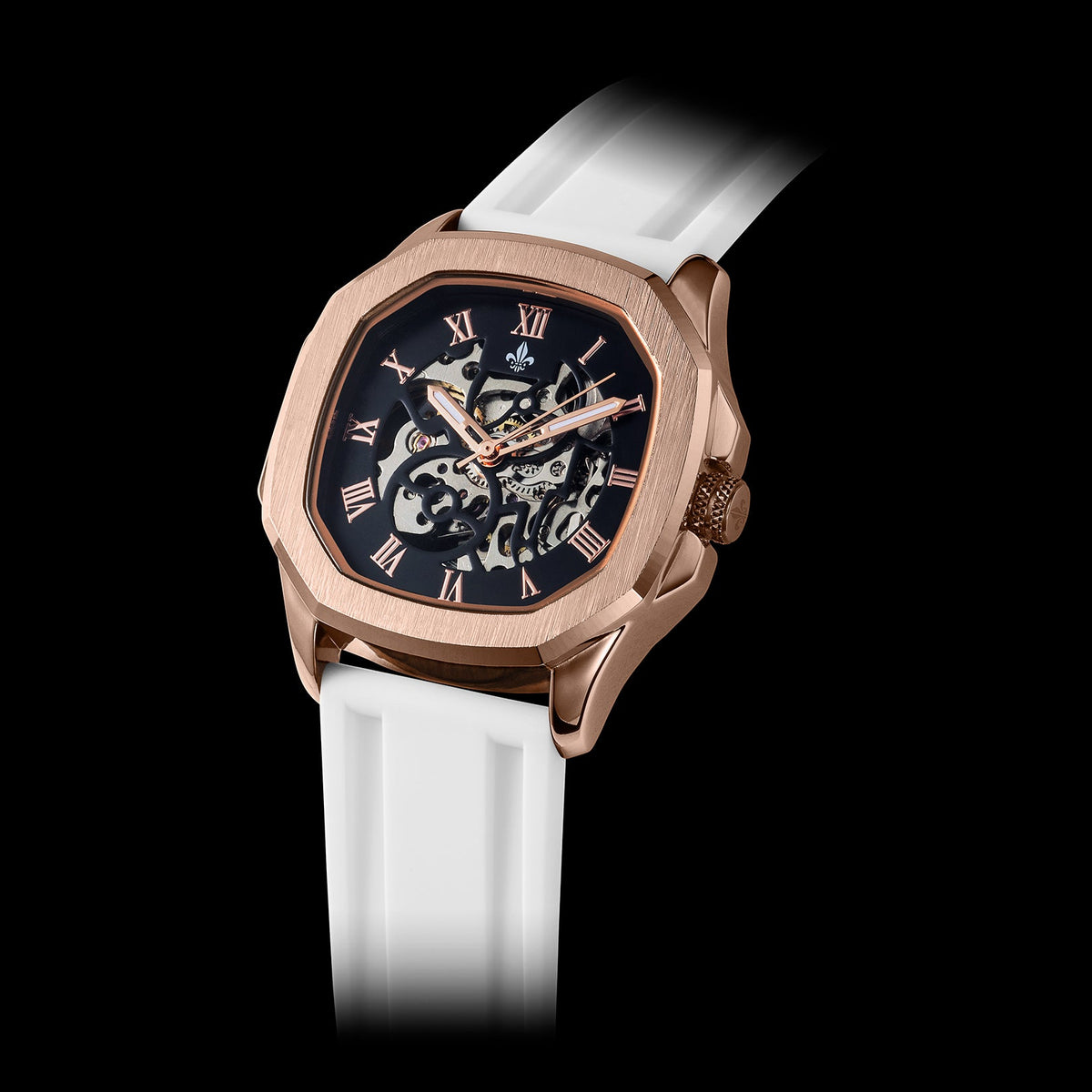 White Silicone Strap With Rose Gold Buckle