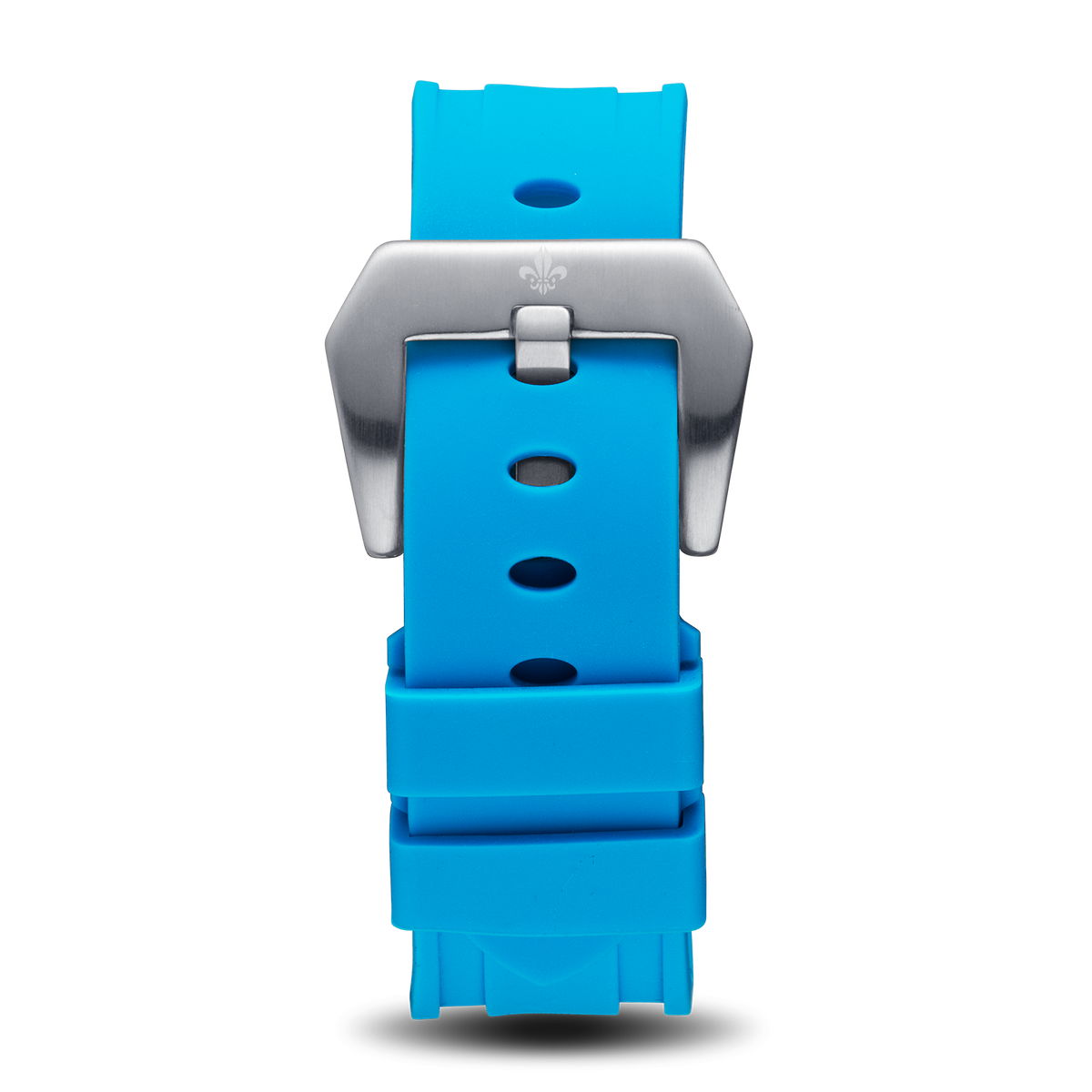 Blue Silicone Strap With Silver Buckle, Ralph Christian watch strap