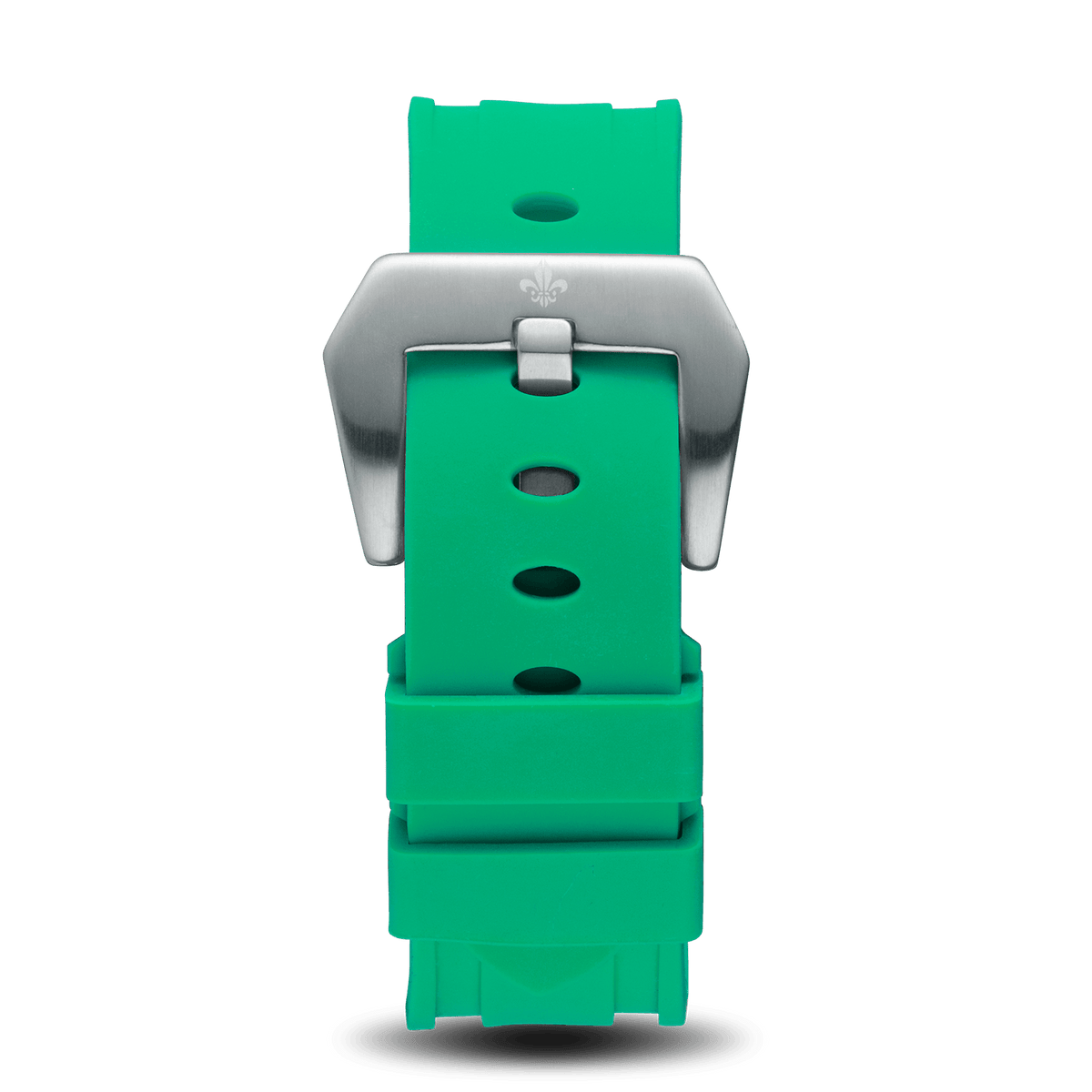 Green Silicone Strap With Silver Buckle, Ralph Christian watch strap