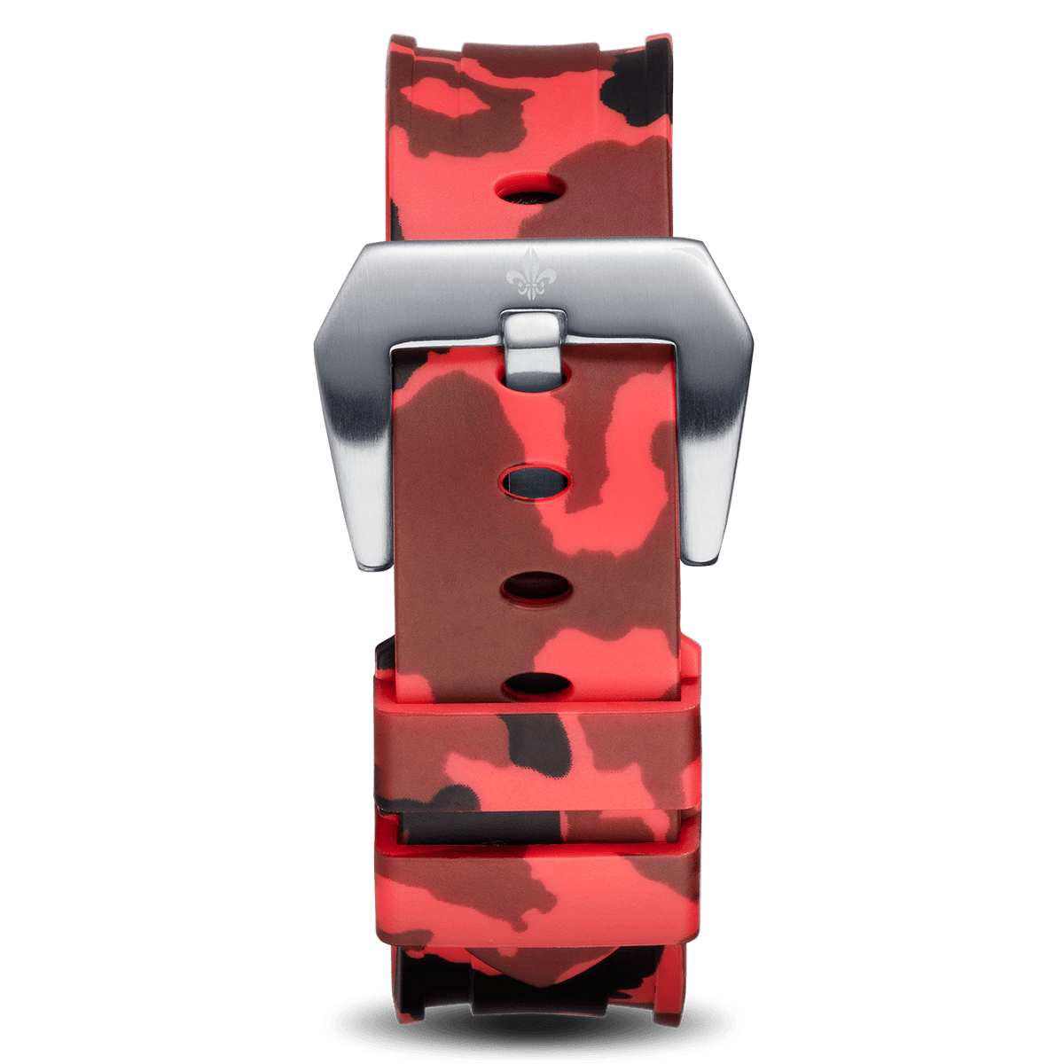 Red Camo Strap With Silver Buckle, Ralph Christian watch strap