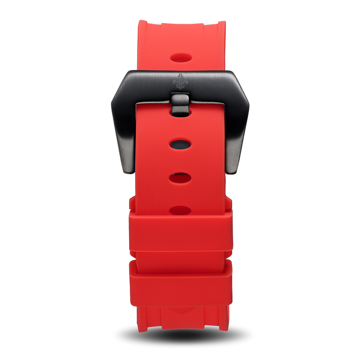 Red Silicone Strap With Black Buckle, Ralph Christian watch strap