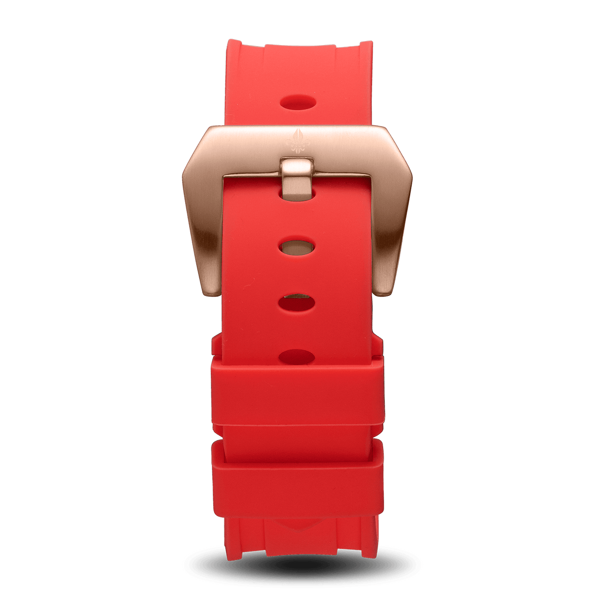Red Silicone Strap With Rose Gold Buckle, Ralph Christian watch strap