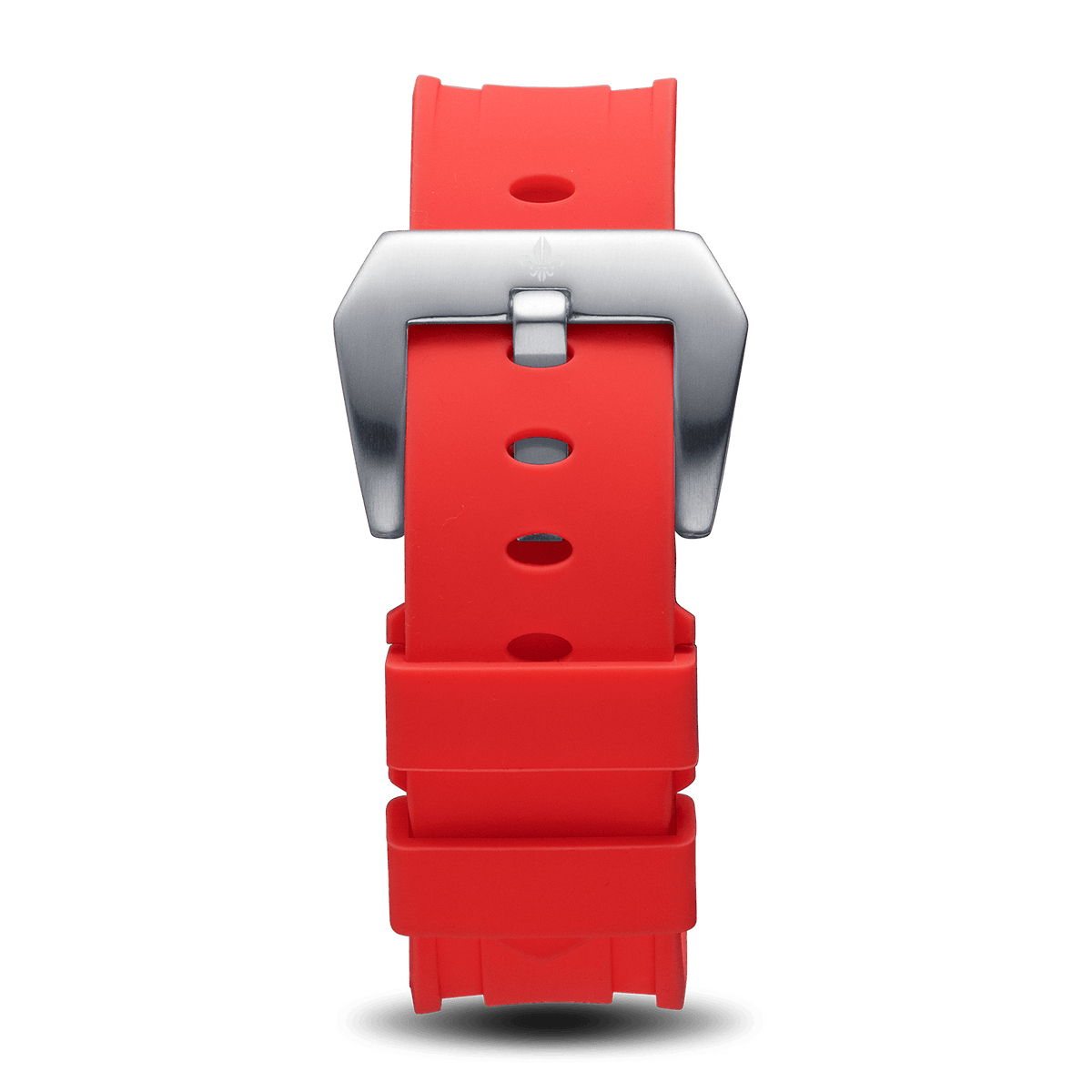 Red Silicone Strap With Silver Buckle, Ralph Christian watch strap