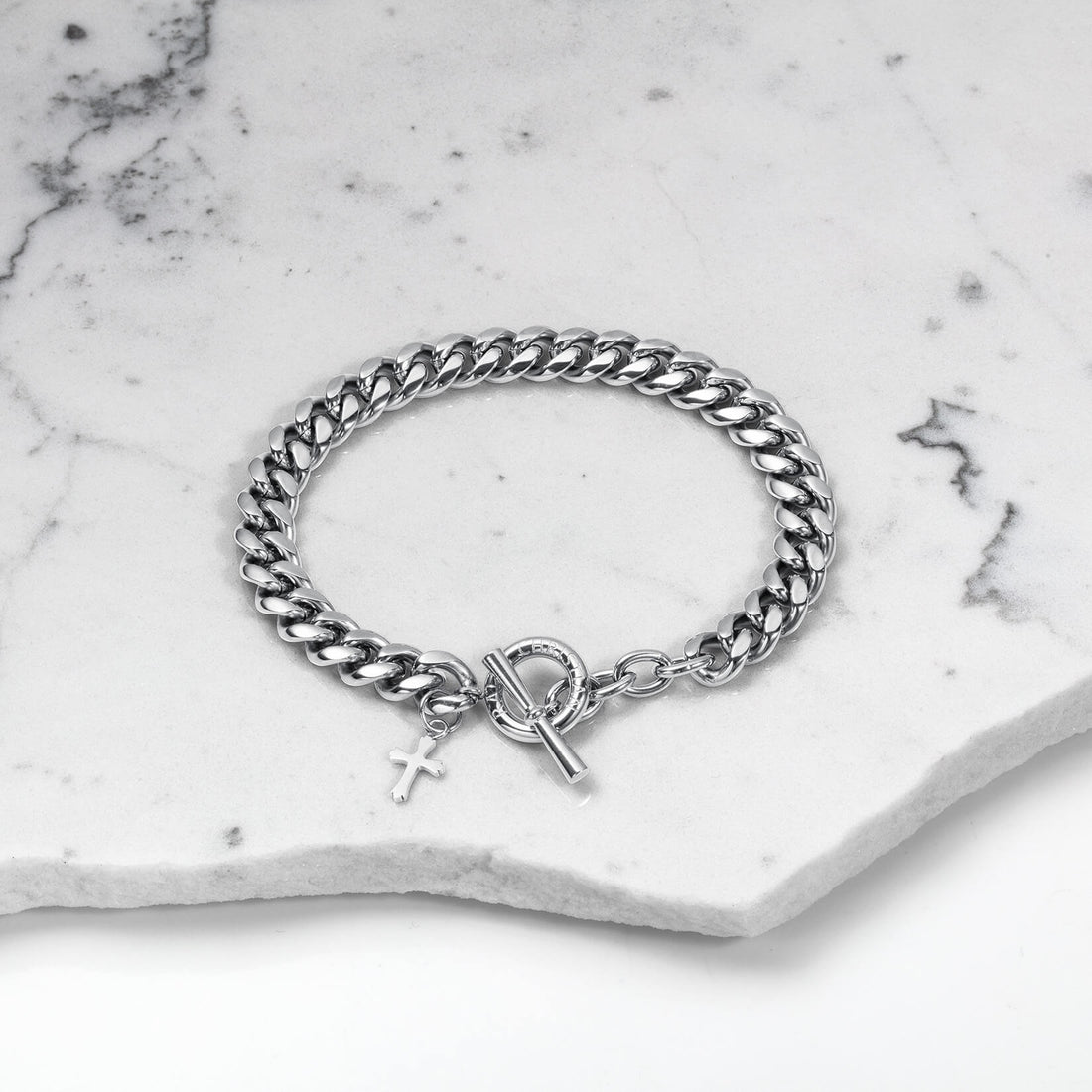 The Cross Pendant Bracelet - Silver