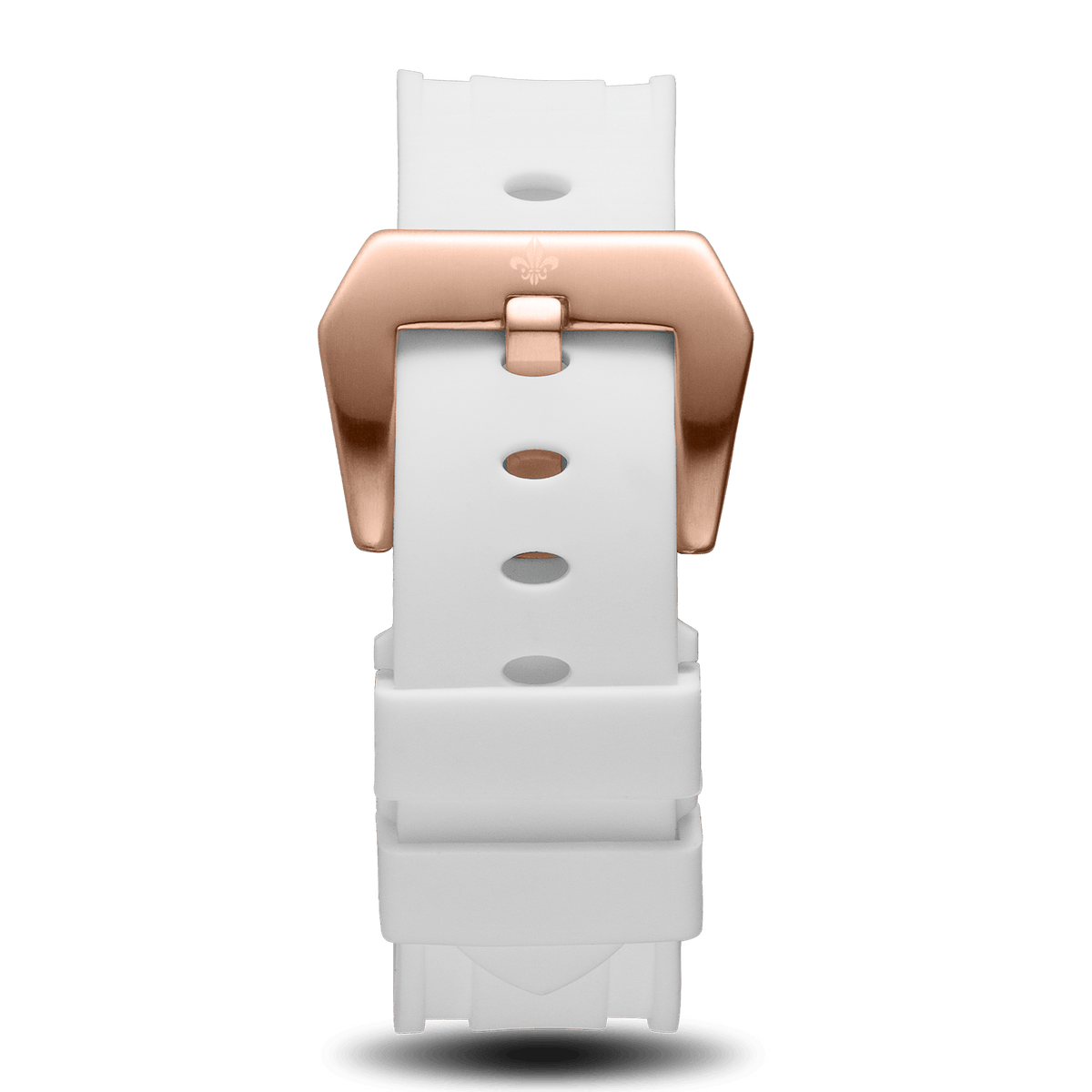 White Silicone Strap With Rose Gold Buckle, Ralph Christian watch strap
