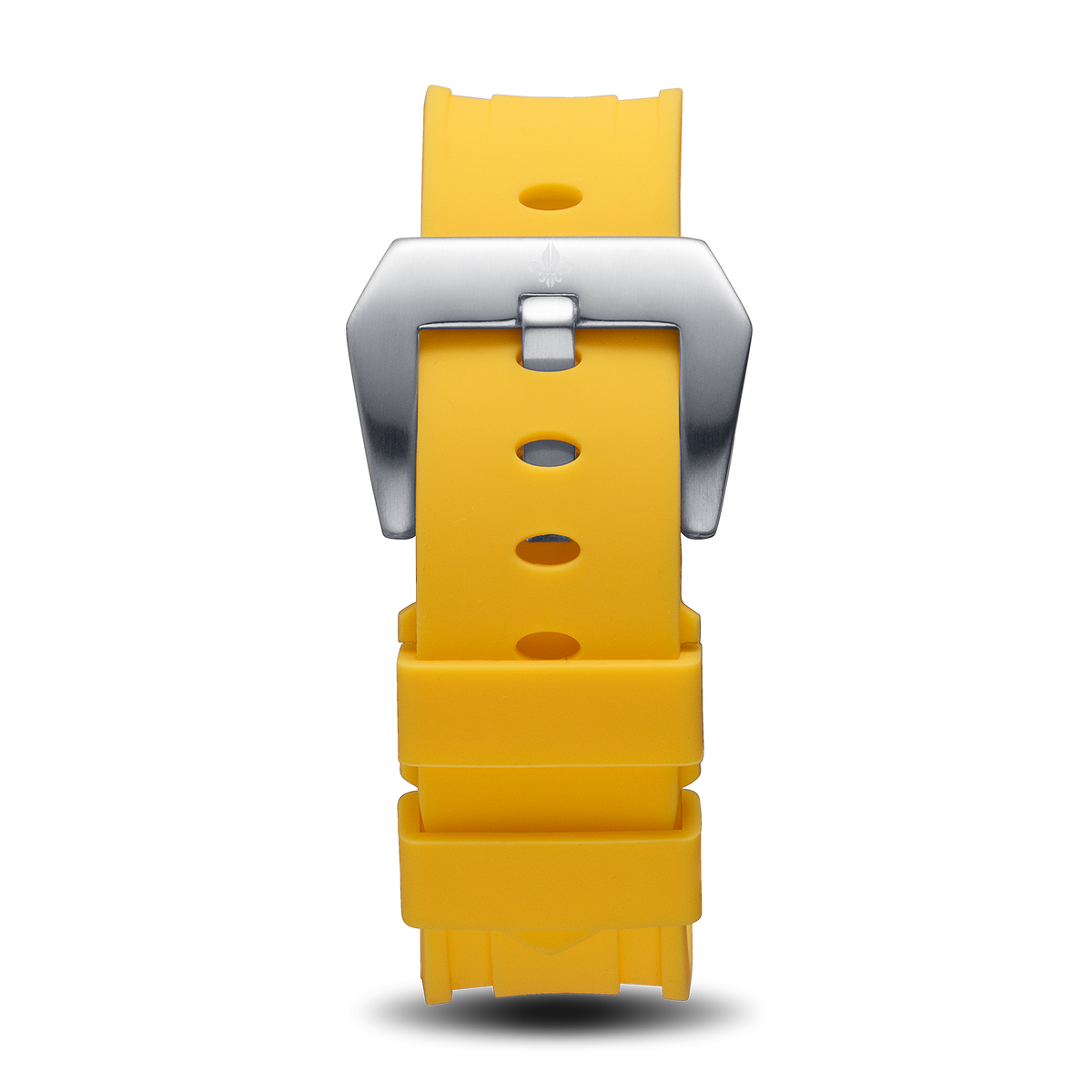 Yellow Silicone Strap With Silver Buckle, Ralph Christian watch strap