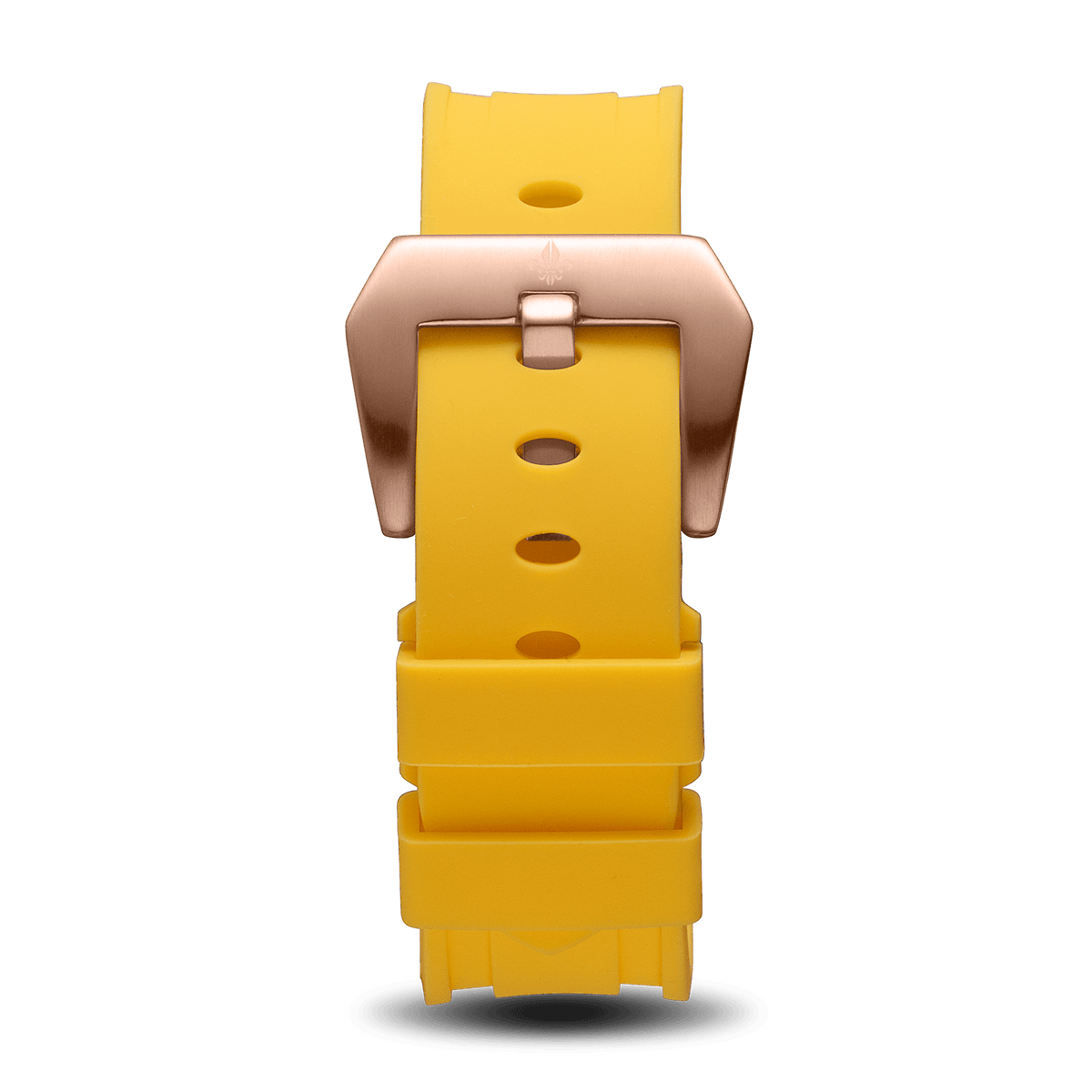 Yellow Silicone Strap With Rose Gold Buckle, Ralph Christian watch strap